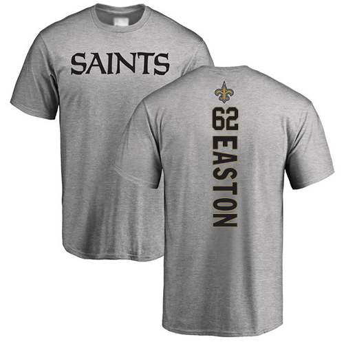 Men New Orleans Saints Ash Nick Easton Backer NFL Football #62 T Shirt